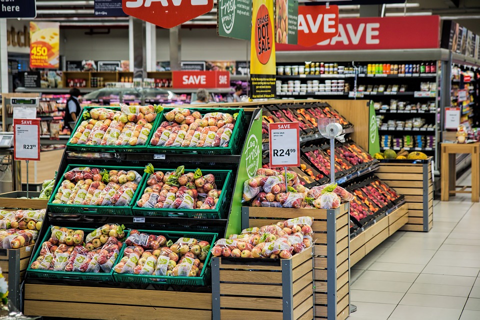 fruit stand inside the supermarket 